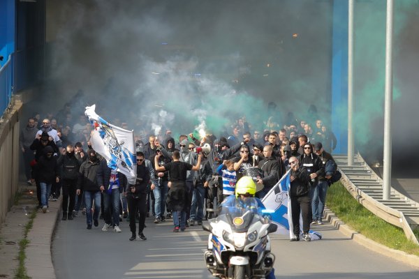 Kohorta slavi 35. rođendan, korteo prema stadionu, 15.4.2023.