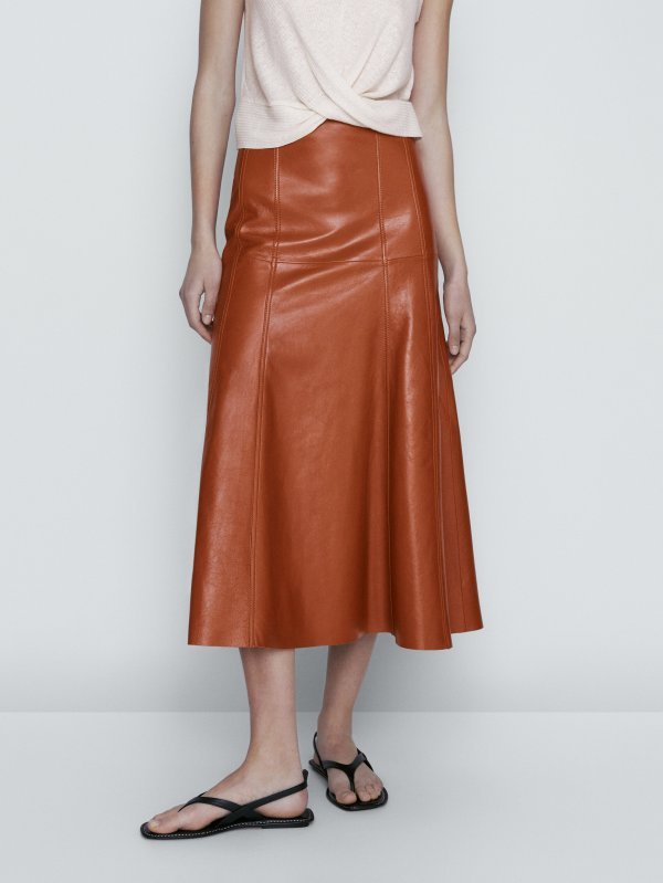 Kožna suknja, Massimo Dutti, 299 €