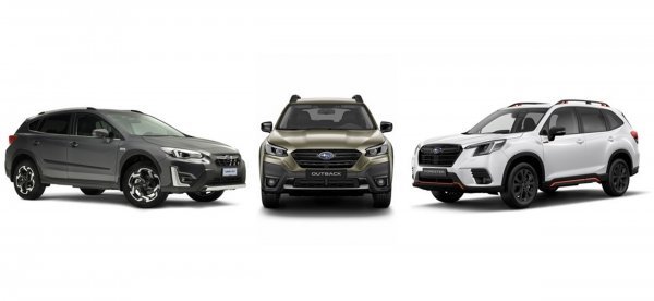 Tri Subaru 4DVENTURE modela: XV (lijevo), Outback i Forester (desno)