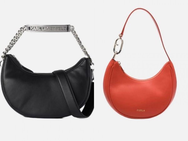 Torbica (crna) KARL LAGERFELD, 359,99 €, Furla (narančasta) 256,02 €