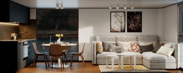 Interijer plutajuće kuće Agua