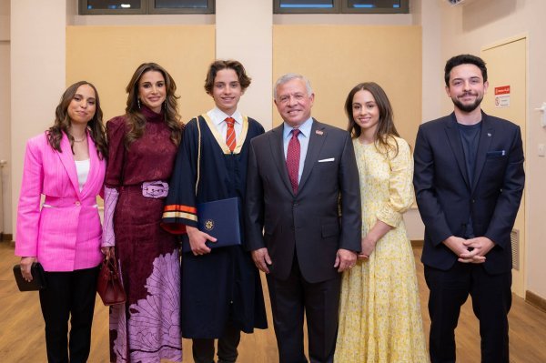 Kralj Abdullah II i kraljica Rania with, princ Hashem, princeza Iman