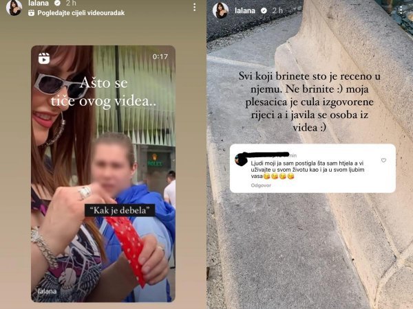 Objava Lane Jurčević na Instagramu