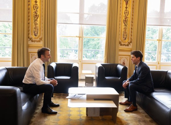 Sam Altman u razgovoru s francuskim predsjednikom Emmanuelom Macronom