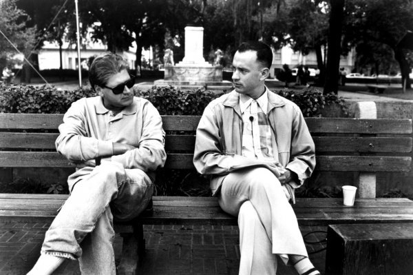 Robert zemeckis i Tom Hanks na setu filma 'Forrest Gump'