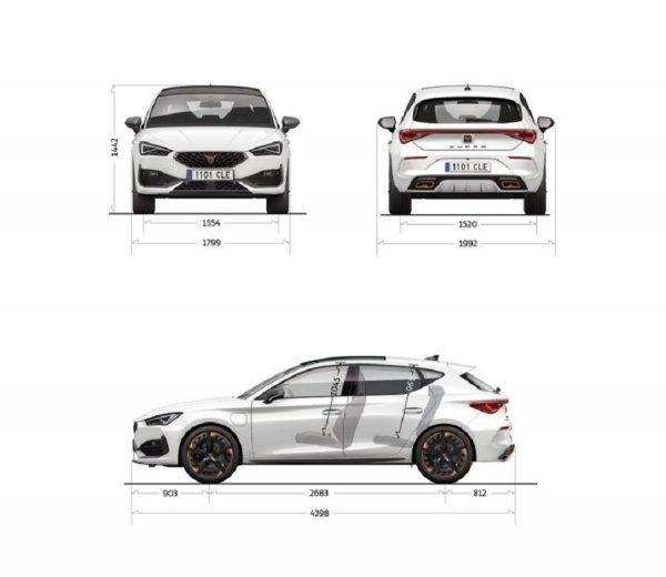 Cupra Leon - dimenzije