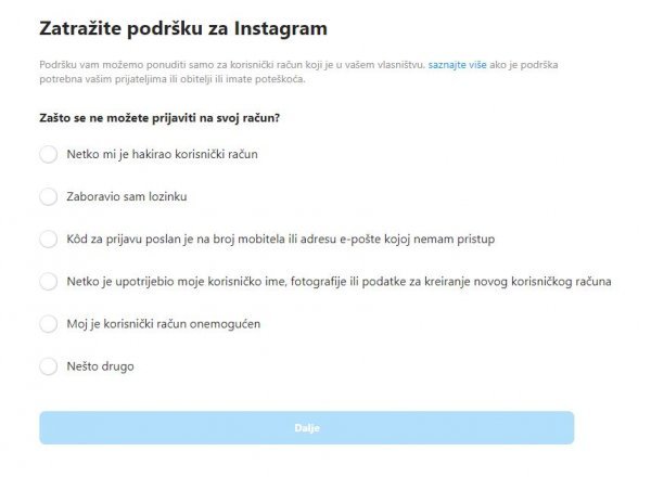 Instagram nudi prijavu prilikom hakiranja računa