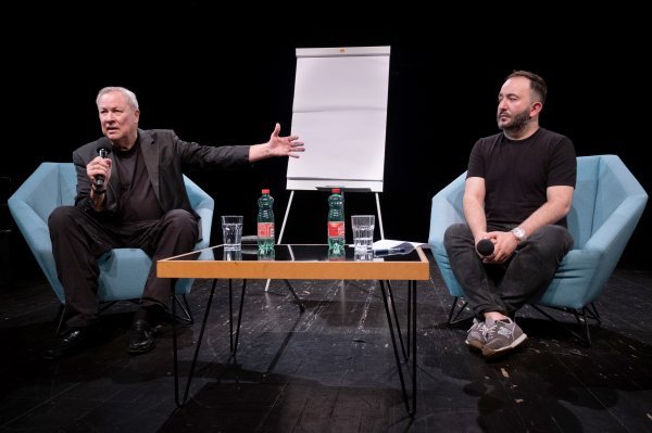 Robert Wilson i Srđan Sandić prilikom njegova gostovanja u ZKM-u