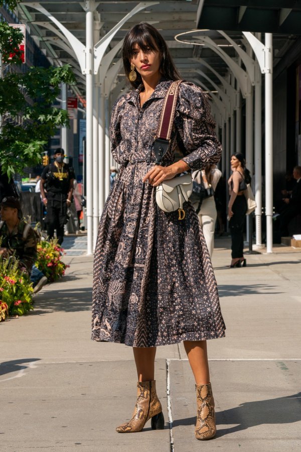 Katya Tolstova u haljini Ulle Johnson za vrijeme New York Fashion Weeka
