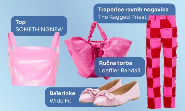 Top Somethingnew (39,68 €), balerinke Anna Field Wide Fit (26,95 €), ručna torba Loeffler Randall (238,77 €), traperice The Ragged Priest