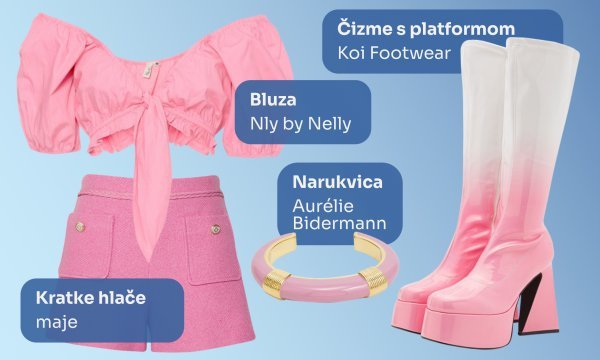 Maje kratke hlače, bluza Nly by Nelly (24,55 €), narukvica Aurelie Bidermann (258,68 €), čizme s platformom Koi Footwear (44,45 €)