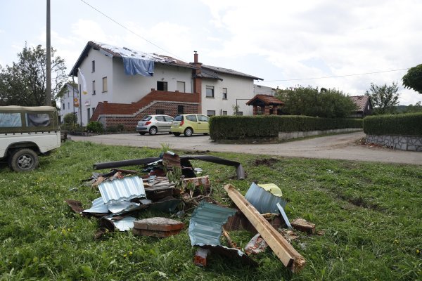 Posljedice nevremena koje je poharalo Ilirsku Bistricu u Sloveniji