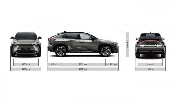 Toyota bZ4X: dimenzije