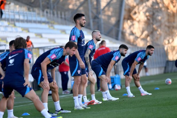 Trening hrvatske nogometne reprezentacije na stadionu Rujevica