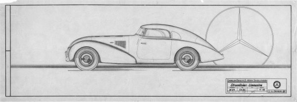 Mercedes-Benz 540 K Streamliner (W 29), nacrt iz 1939.