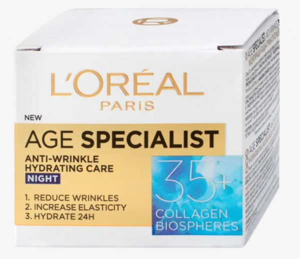 L'Oreal noćna krema Age Specialist 35+ smanjuje bore, vraća elastičnost i hdratizira kožu tijekom 24 sata