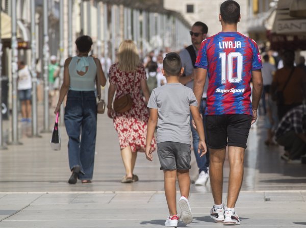 Split: Navijači su okupirali centar grada uoči derbija Hajduk - Dinamo, 1.10.2023.