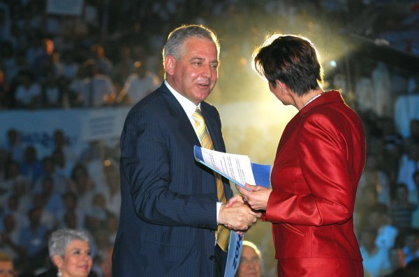 Ivo Sanader i Martina Dalic na 11. opcem saboru HDZ-a. 

