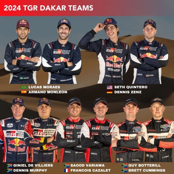 Toyota Gazoo Racing momčad će prijaviti pet posada za Dakar 2024.