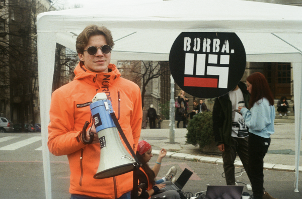 Pavle Cicvarić, student Fakulteta političkih nauka i jedan od organizatora 24-satne blokade na raskrižju Kneza Miloša i Birčaninove