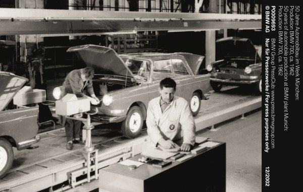 50 godina proizvodnje automobila u tvornici BMW München: Proizvodnja BMW 700, oko 1962. godine