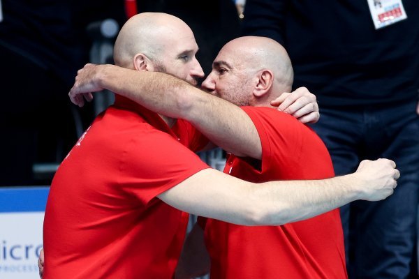 Slavlje hrvatskih vaterpolista nakon plasmana u finale Europskog prvenstva
