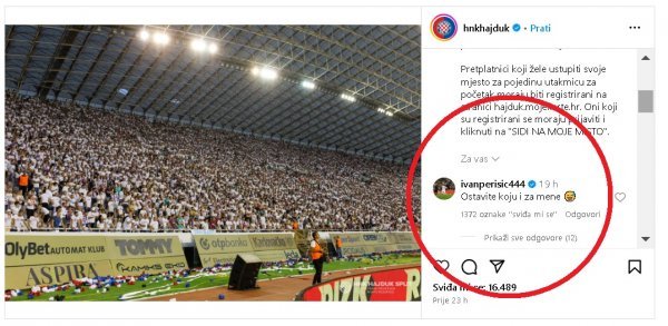 Ivan Perišić NK Hajduk Instagram