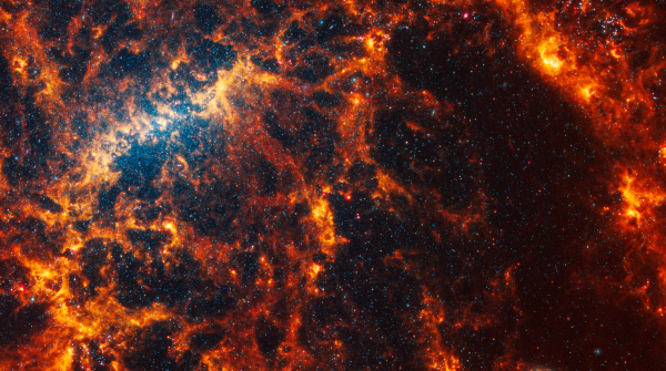 Spiralnom galaksijom NGC 5068 dominiraju rupe i praznine koje su možda očišćene eksplodirajućim masivnim zvijezdama.