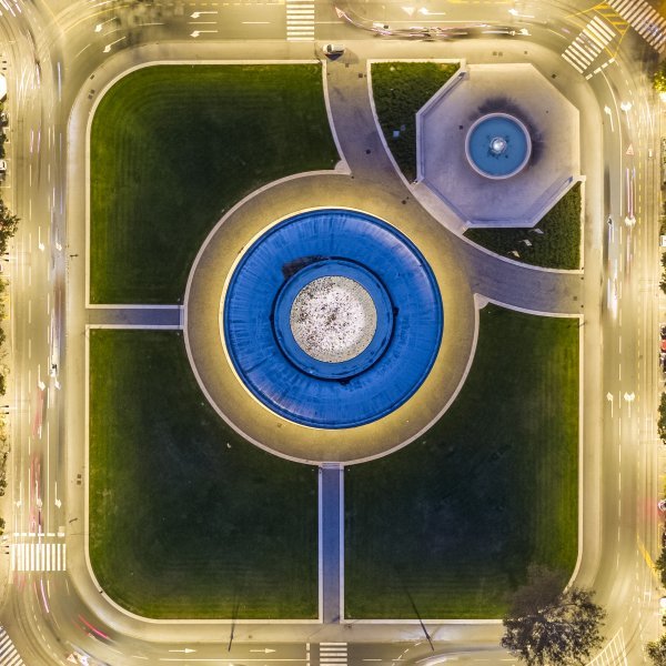 Zgrada Hrvatskog društva likovnih umjetnika snimljena iz zraka