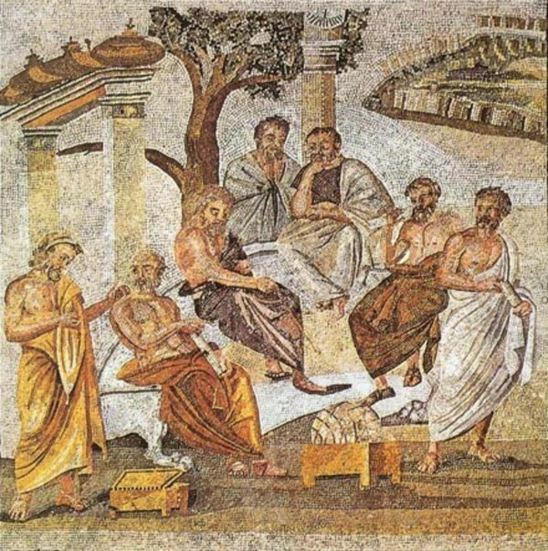 Mozaik iz Pompeja s prikazom Platonove Akademije