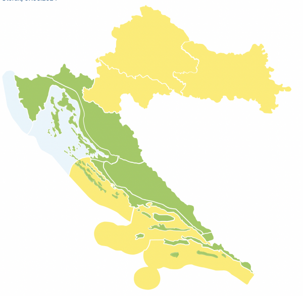 Meteoalarm oglašen u šest županija zbog obilne kiše i snažnog vjetra