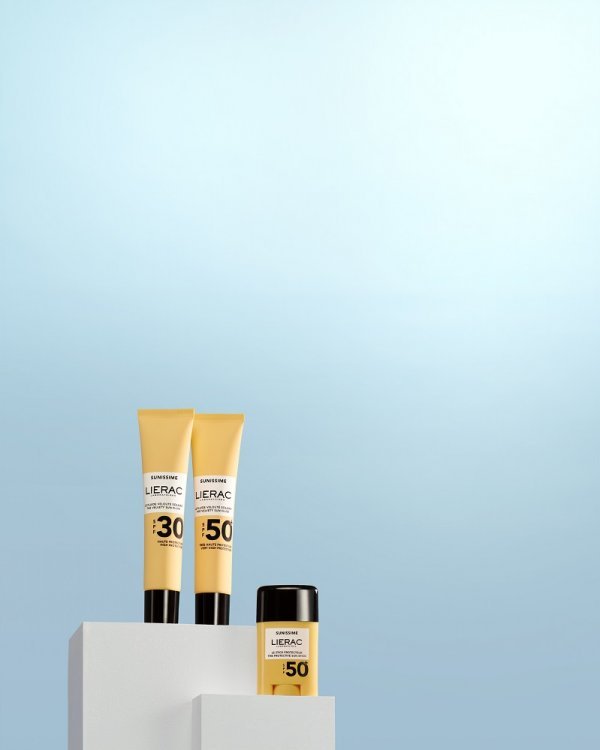 LIERAC SUN VELVET FLUID SPF30 i SPF50+ I SUNISSIME THE SUN PROTECTIVE STICK SPF50+