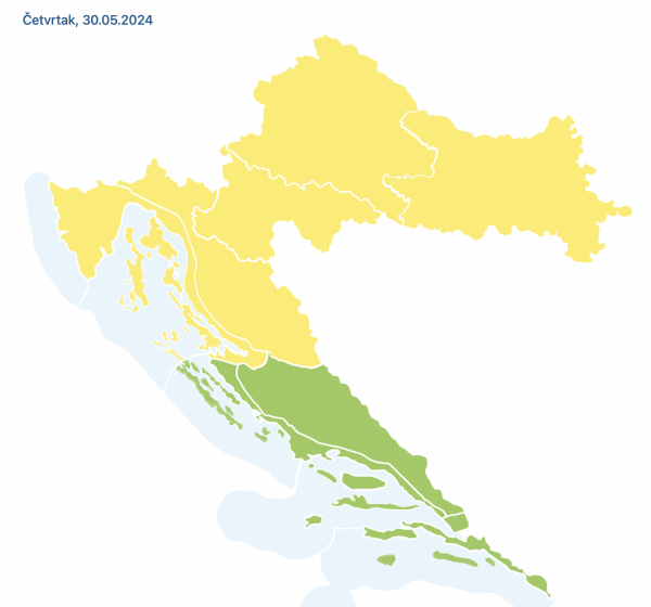 Meteoalarm za 30. svibnja