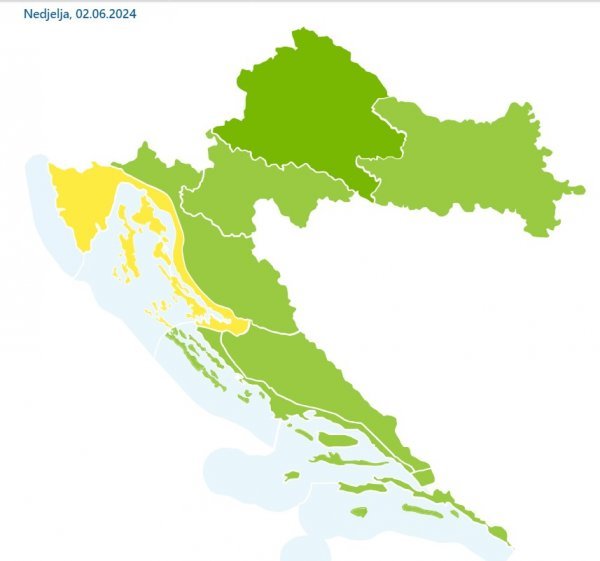 Meteoalarm za 2. lipnja