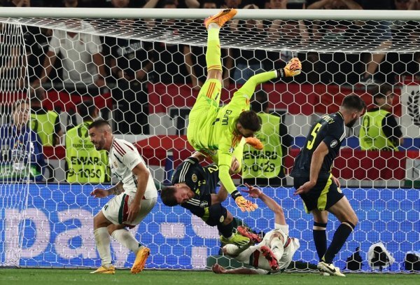 Škotska - Mađarska, EURO 2023., sudar igrača, 23.6.2024.