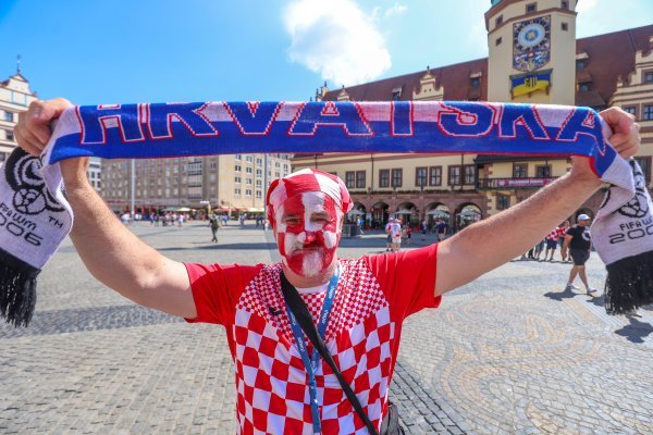 Hrvatski navijači u Leipzigu - zagrijavanje 24.6.2024.