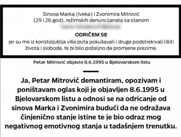 Oglas iz novina
