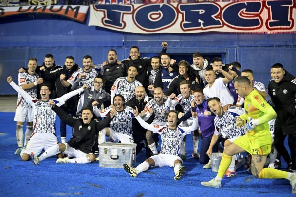Slavlje igrača Hajduka nakon pobjede nad Dinamom 0:1 - Zagreb, 13.9.2024.