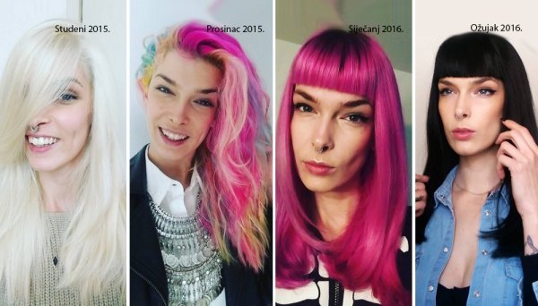 Kristina Šalinović je u manje od pola godine promijenila četiri boje kose