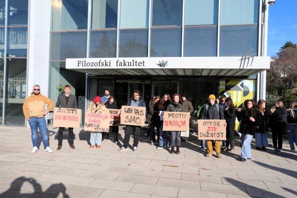 Prosvjed podrške riječkih studenata kolegama u Srbiji
