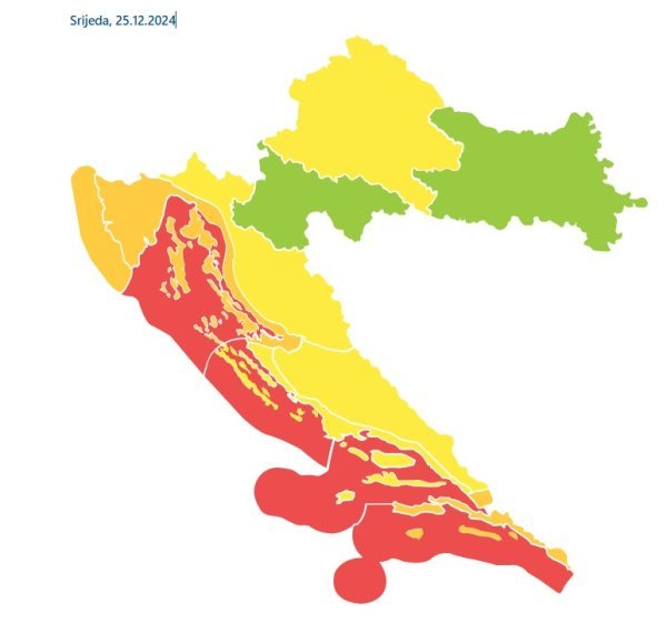 Meteoalarm je, zbog jakog vjetra oglašen za gotovo cijelu Hrvatsku