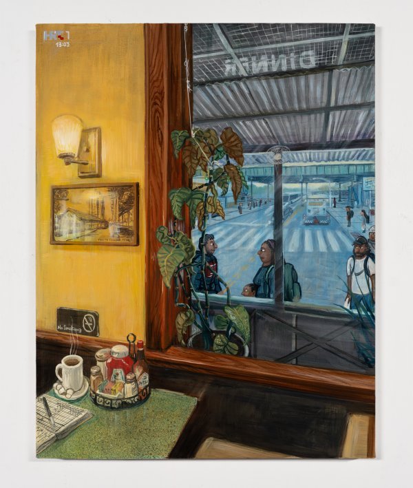 2 Bedford cafe - Bedford Park, 18x14_, Oil on canvas, 2022
