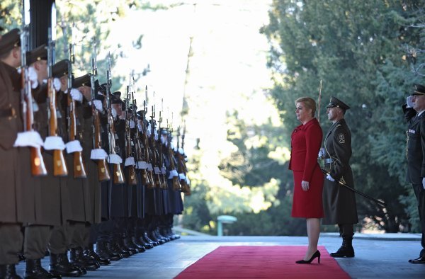 Prvi radni dan predsjednice RH Kolinde Grabar Kitarović na Pantovčaku 19. veljače 2015.