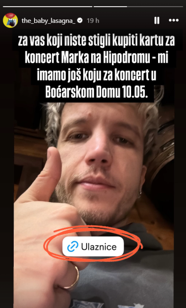 Baby Lasagna - Instagram Story Screenshot