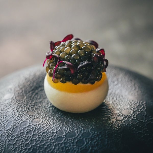 Bergamot Meringue, Beetroot, Mandarin Kosho “Baeri Royal Caviar”