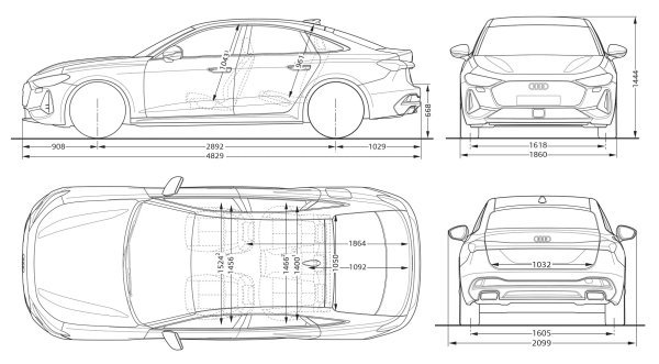 Audi A5 Limousine - vanjske dimenzije