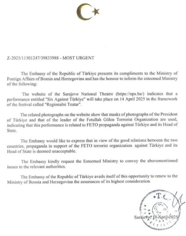 Službena diplomatska prosvjedna nota