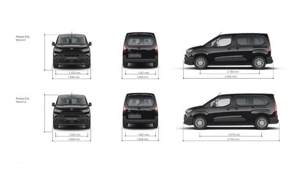 Toyota Proace City Verso - dimenzije