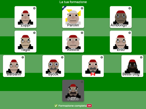 Online igra Fantapapa - odabir tima kardinala