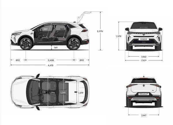 Renault Symbioz Iconic E-Tech Full Hybrid 145 - dimenzije